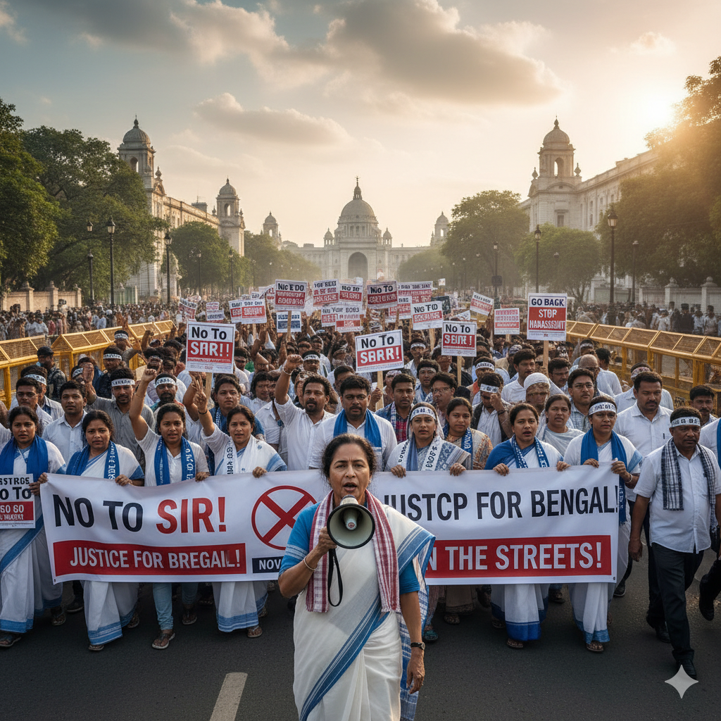 पश्चिम बंगाल की मुख्यमंत्री ममता बनर्जी 4 नवंबर को कोलकाता की सड़कों पर SIR के खिलाफ प्रदर्शन करेंगी